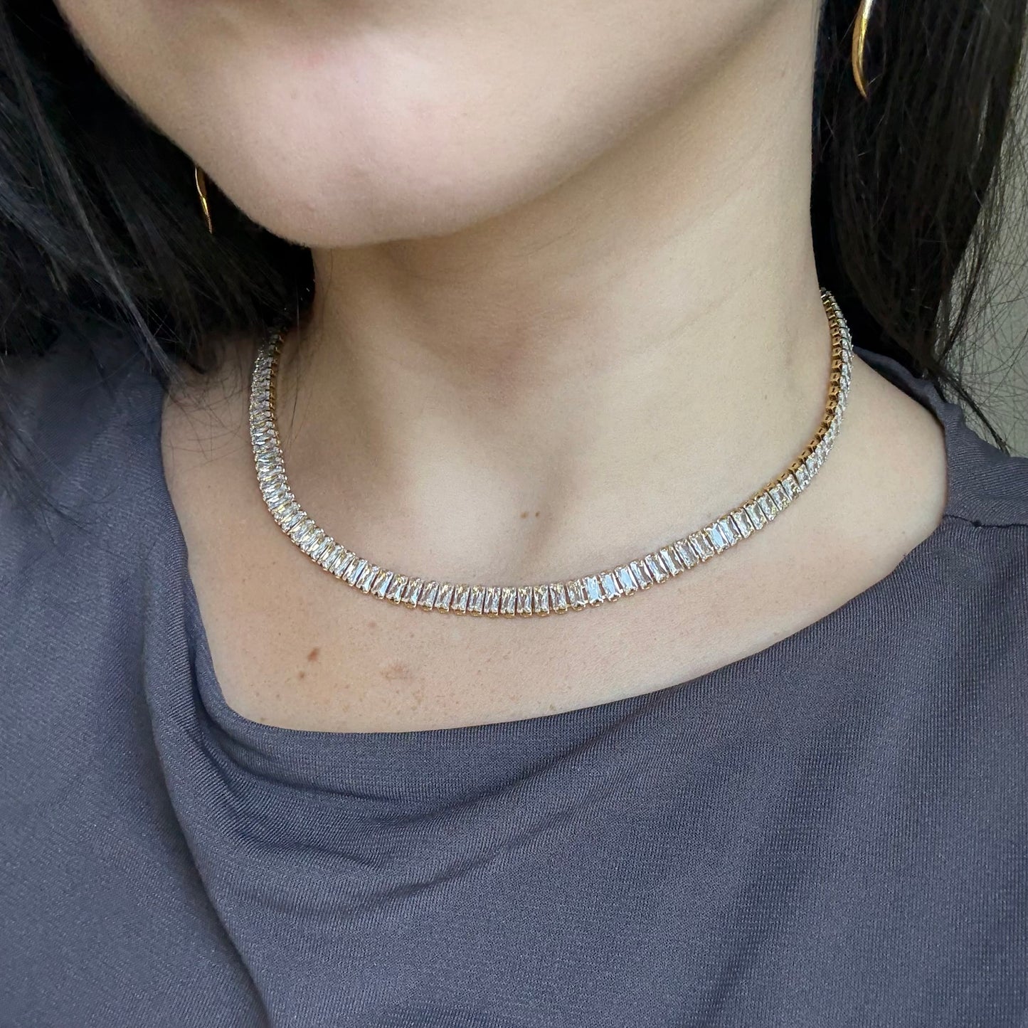 Square Tennis Necklace