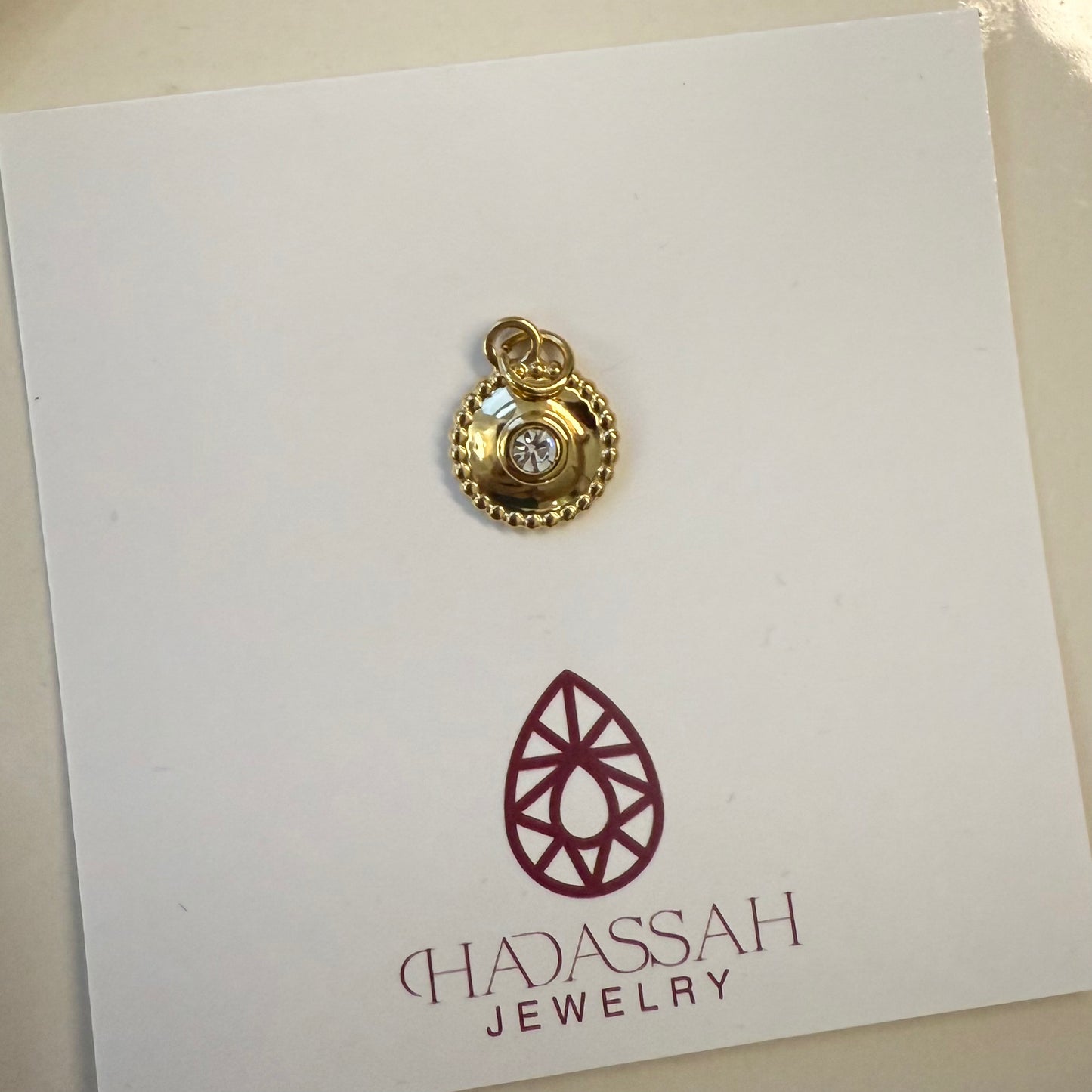 Clear Zircon Charm