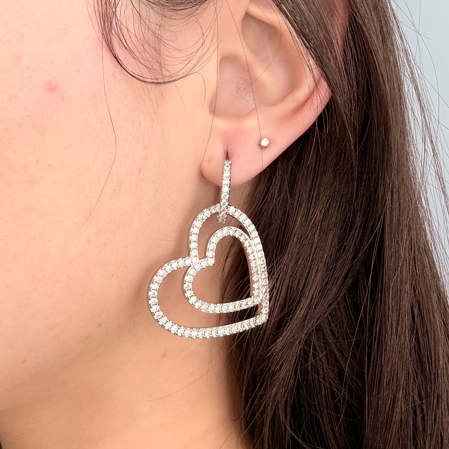 Double Hearts Earrings