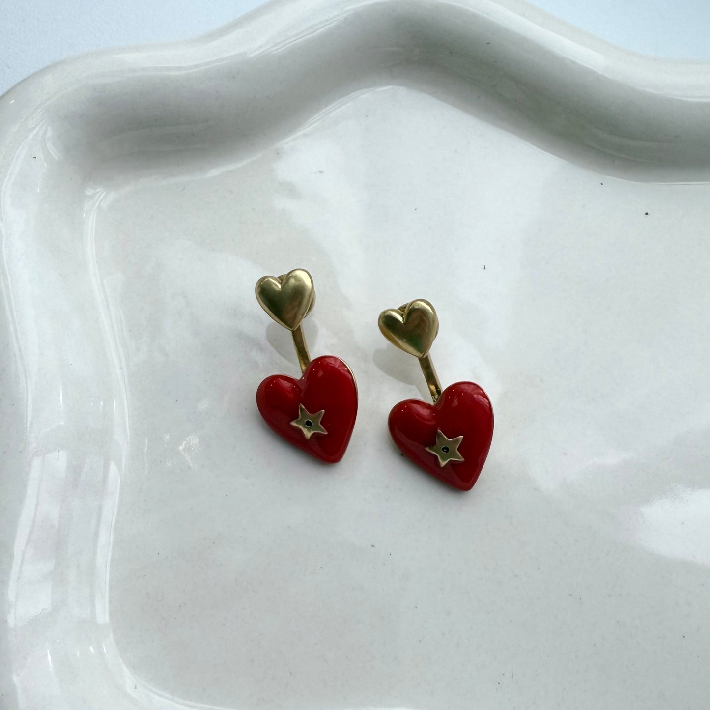 D Heart Earrings
