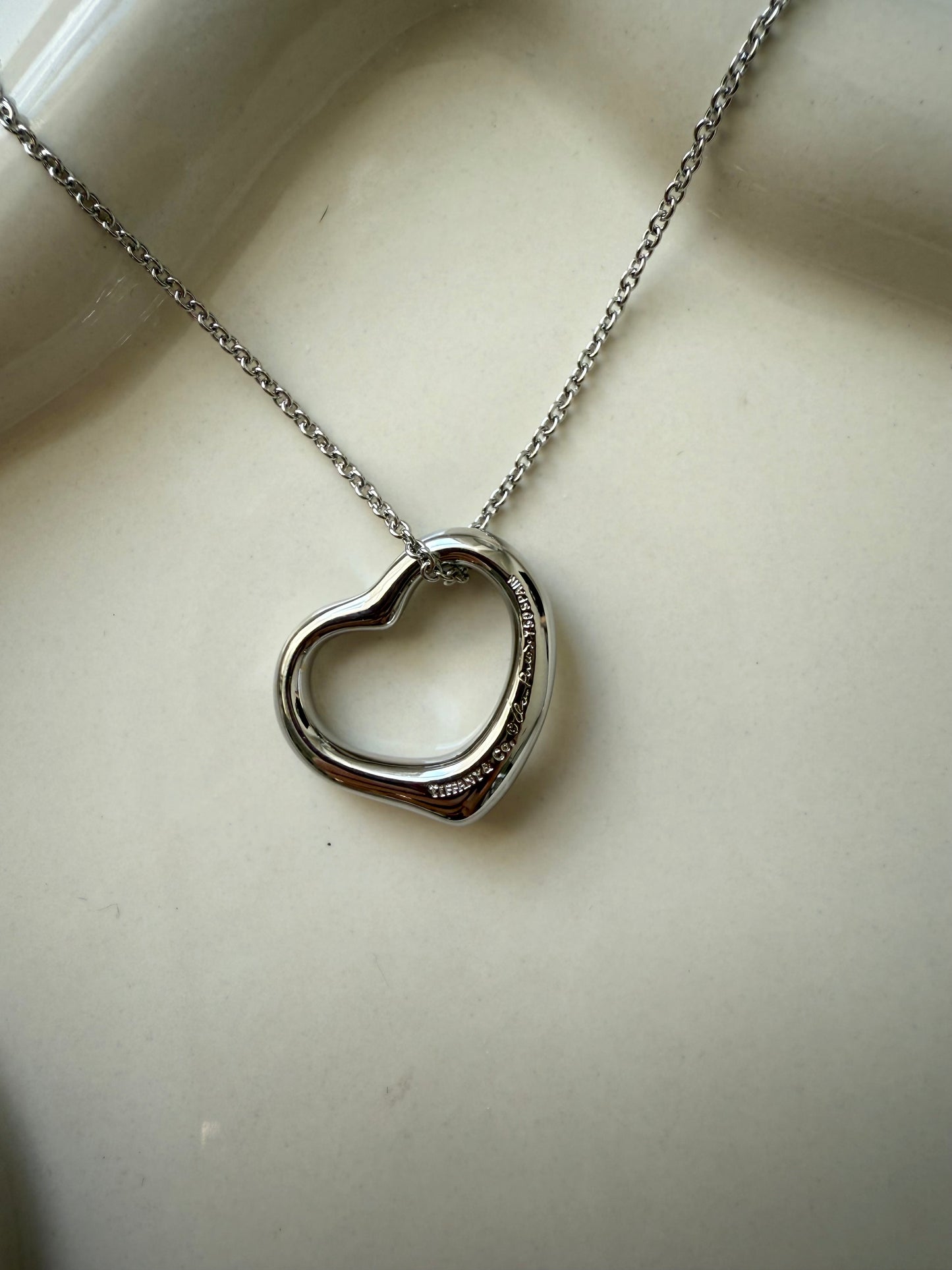 Tif Silver Heart Necklace