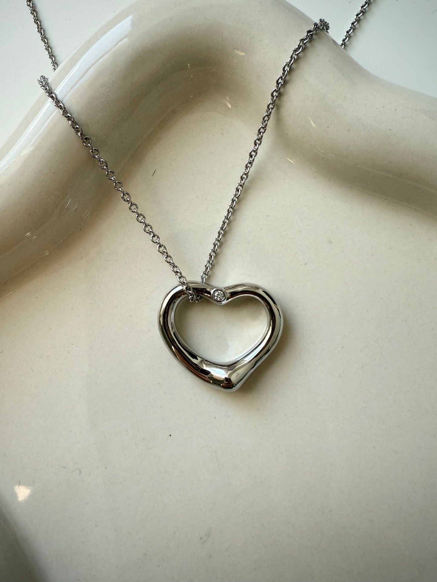Tif Silver Heart Necklace