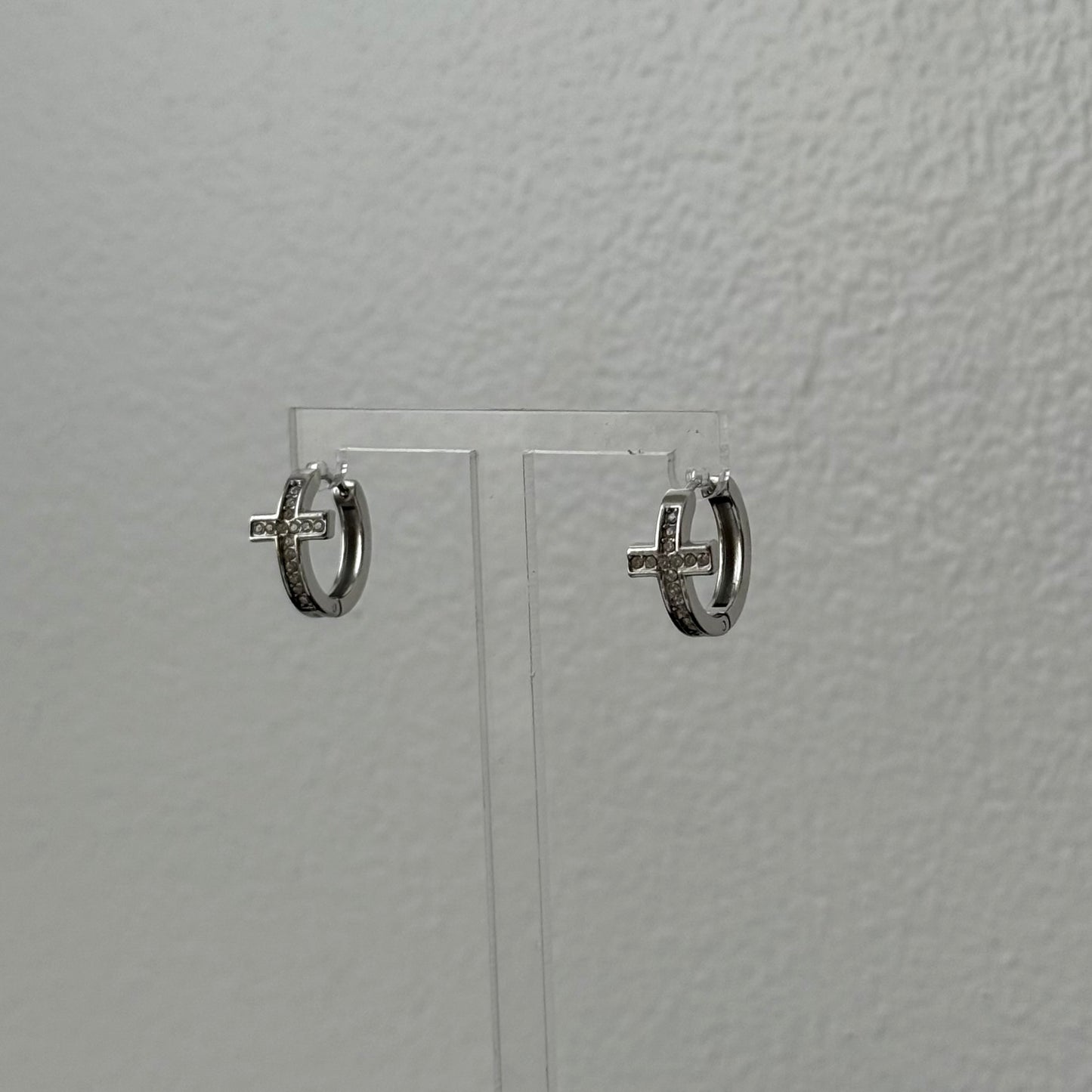 Cross Mini Hoops