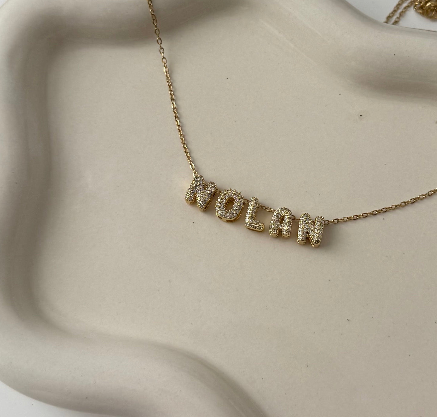 Mini Bubble Letter Necklace
