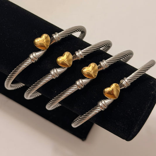 Gold Heart Bangle