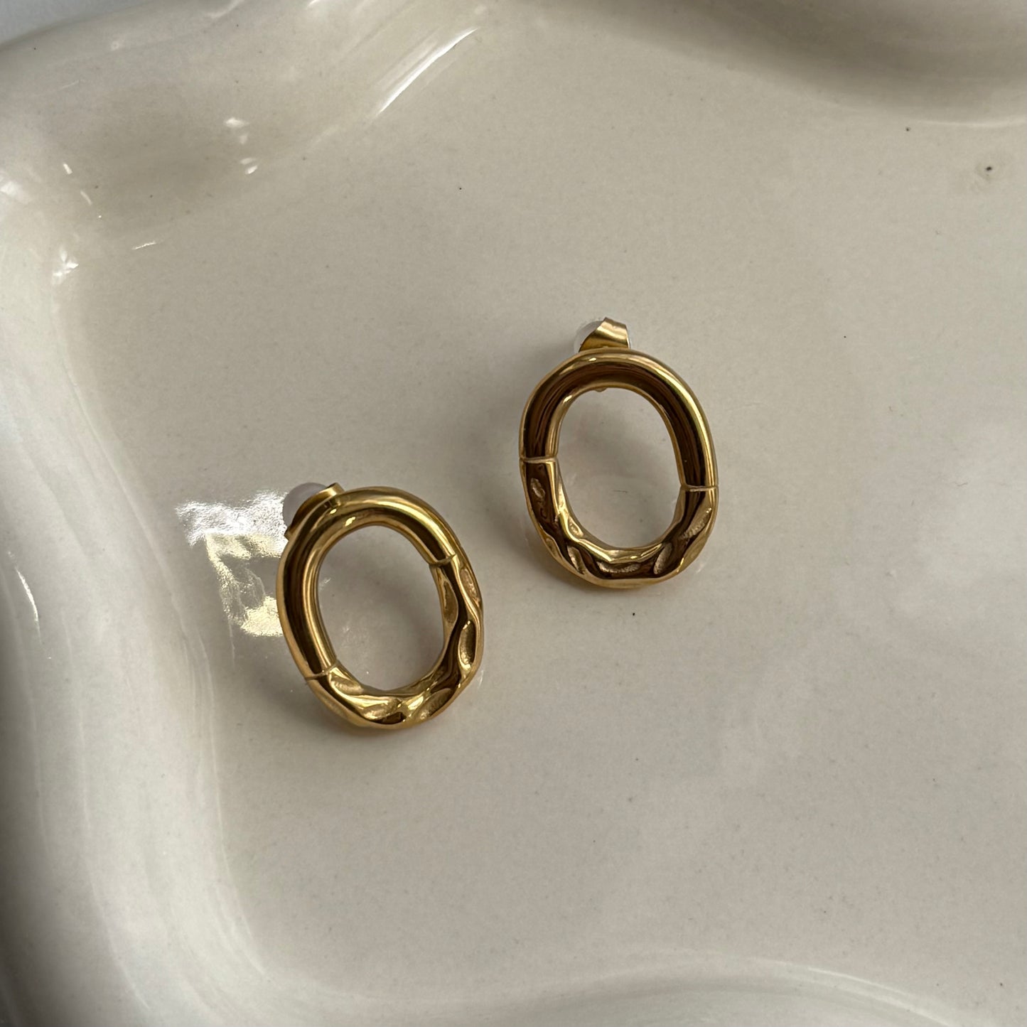 Fall Irregular Oval Earrings