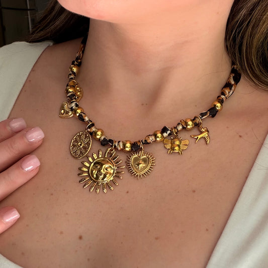 Leopard Sun Necklace