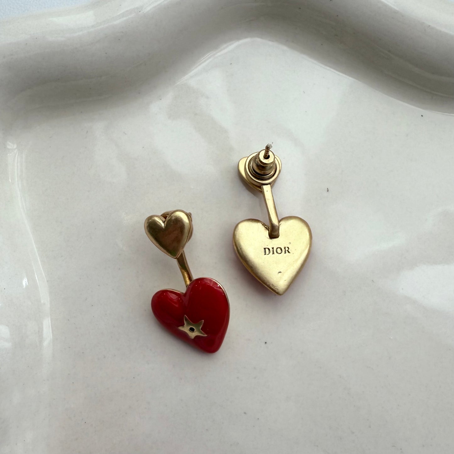 D Heart Earrings