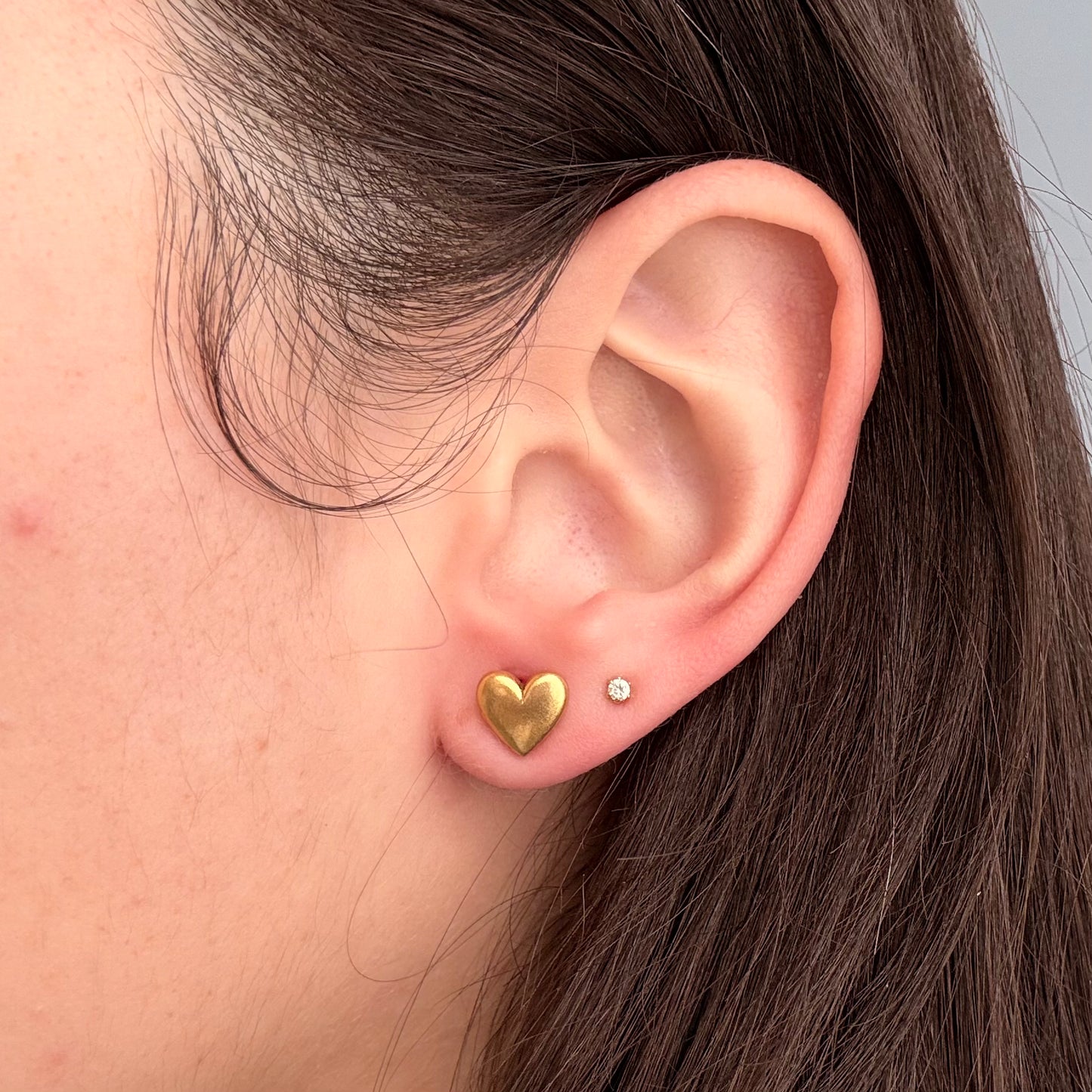 D Heart Earrings